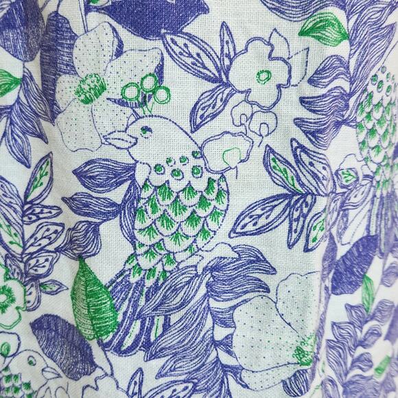 Vineyard Vines Cordia Floral Embroidered Tunic Dress Wintermint Size 4 Linen - Picture 7 of 9